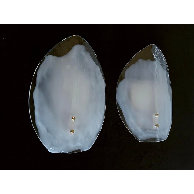 Large Vintage Murano Glass Leaf Sconces, 1970s, Set of 2 For Sale - Image 4 of 18