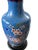 Metal Antique 19th Century Chinese Cloisonné Vase Lamp With Cherry Blossoms & Swallows on Cobalt Blue Ground, 18" For Sale - Image 7 of 15