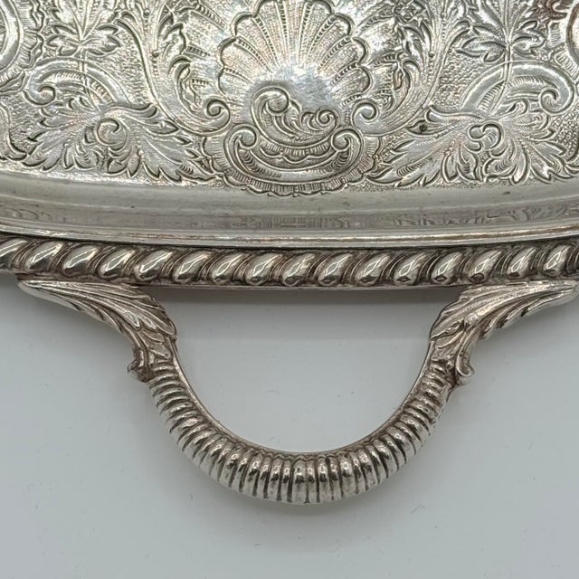 Metal Early 20th-Century Sheffield Silver Co. Ornate Silverplate Serving Tray For Sale - Image 7 of 9