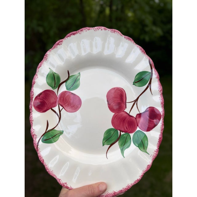 Farmhouse Vintage Blue Ridge Pottery Crab Apple Serving Platter Small For Sale - Image 3 of 8