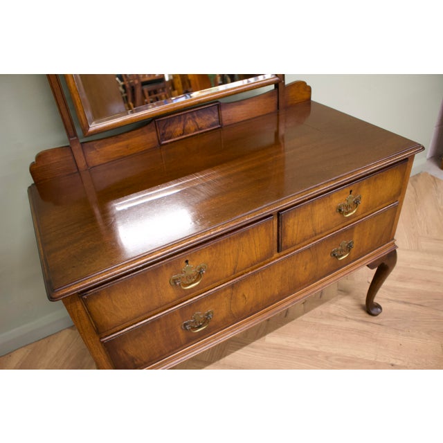 Wood Vintage Walnut Dressing Table Chest from Waring and Gillow, 1930s For Sale - Image 7 of 12