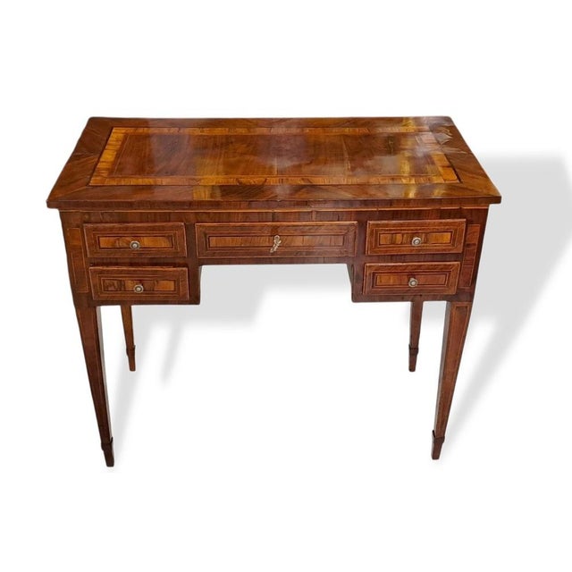 Small Louis XVI Walnut-Paneled Desk, 1700s For Sale - Image 4 of 11