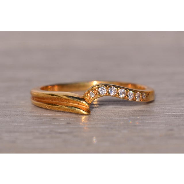 The Crest: Signed Yellow Gold and Natural Diamond Ring For Sale - Image 4 of 11