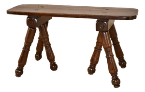 Early 19th Century French Walnut Folk Art Bench