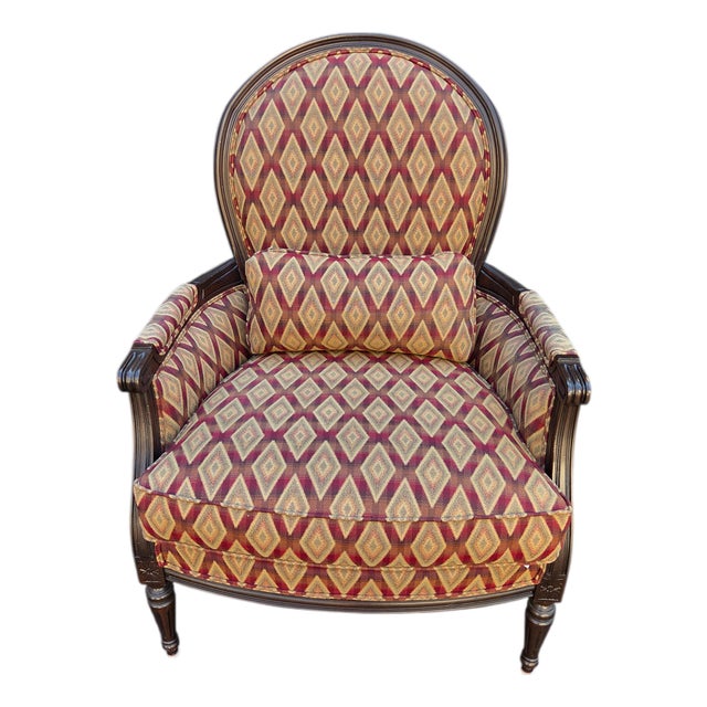 1990s Ethan Allen Custom Suzette Bergere Lounge Chair French Living Room Armchair For Sale
