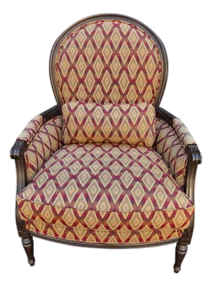 1990s Ethan Allen Custom Suzette Bergere Lounge Chair French Living Room Armchair