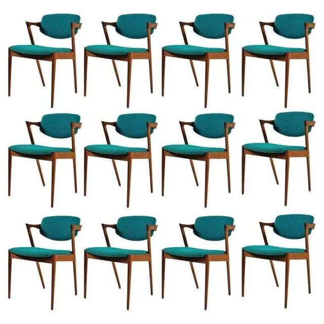 Teak Dining Chairs by Kai Kristiansen for Andersen Møbelfabrik, Restored with Customizable Reupholstery, 1960s, Set of 12 For Sale - Image 6 of 6