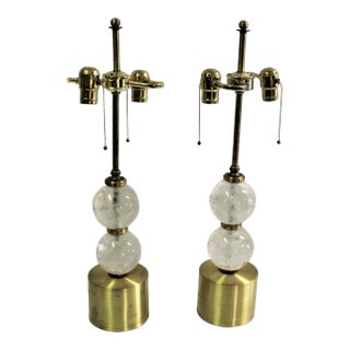 Mid-Century Modern Brass Lamps - a Pair For Sale