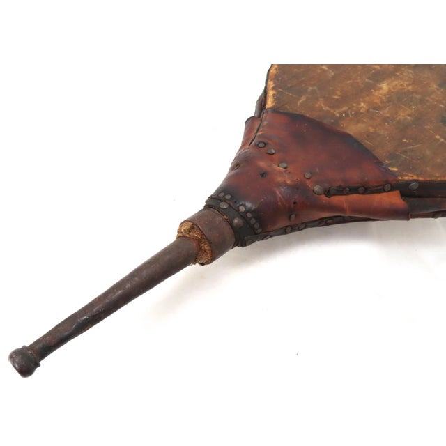 Antique American Primitive Blacksmith Made Fireplace Bellows For Sale In Boston - Image 6 of 13