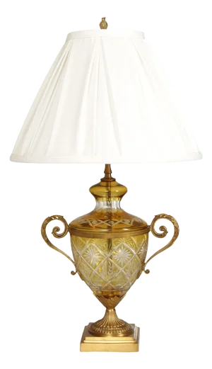 Ethan Allen Amber Glass Urn Table Lamp
