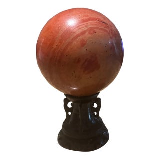 Polished Red Jasper Decorative Mineral Sphere Without Stand For Sale