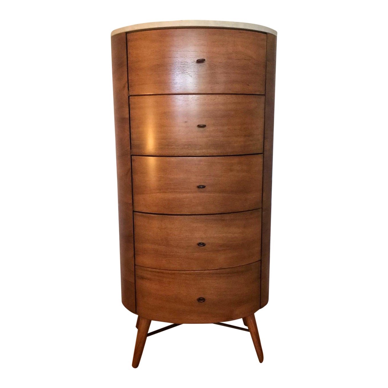 West Elm Mid Century Penelope Acorn Marble 5 Drawer Dresser Chairish