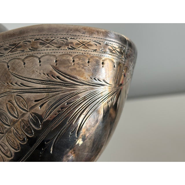Late 19th Century Victorian Silver Plated Nautilus Shell Spoon Warmer – Decorative Engraving For Sale - Image 10 of 12