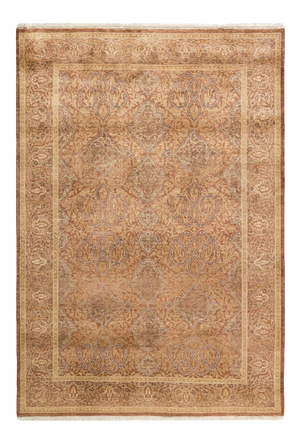 Mogul Collection Hand-Knotted Area Rug - Yellow 4' 3" x 6' 1"