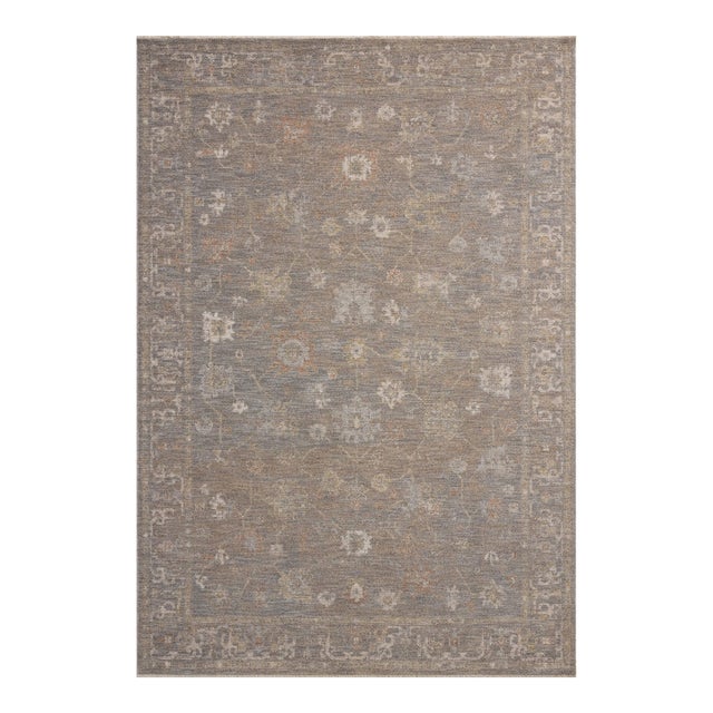 Chris Loves Julia x Loloi Louisa Stone / Multi 5'-3" x 5'-3" Round Area Rug For Sale