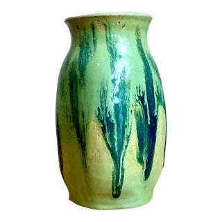 Vintage Drip Glaze Ceramic Vase For Sale