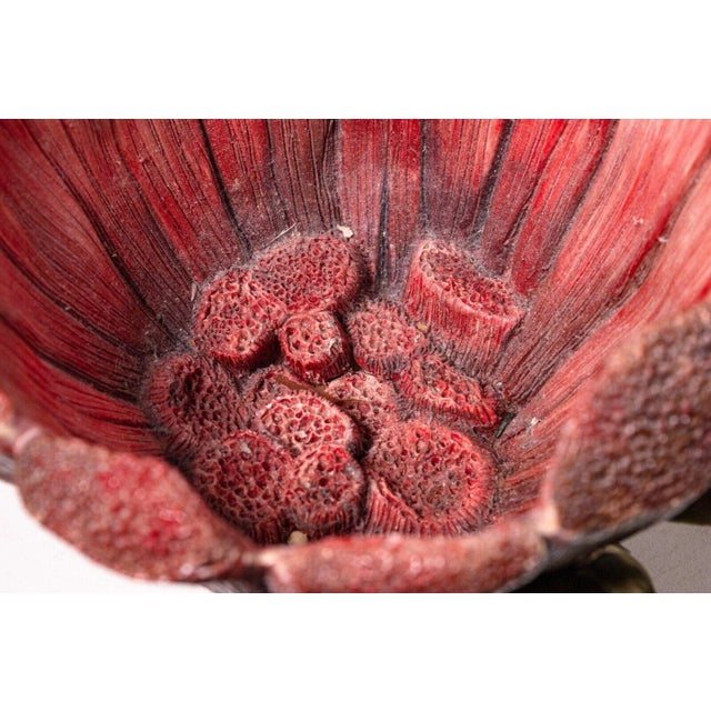 A surrealist porcelain ceramic tea set with teapot and cup set with tray by Bonnie Seeman. Signed on bottom. A whimsical...