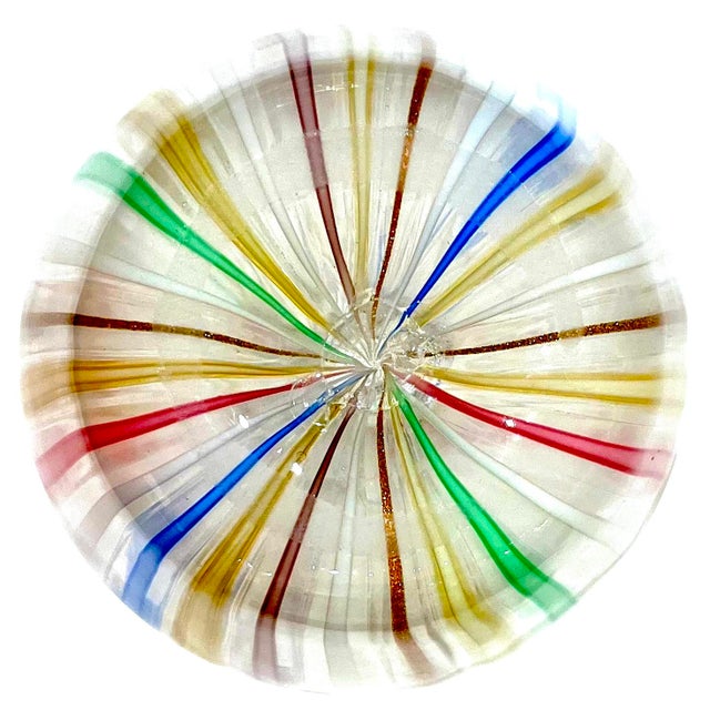 1990's Murano Attributed Glass Canne Striped Vase in the Manner of Fabiano Zanchi For Sale - Image 10 of 12