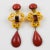 Contemporary Cilea Paris Dangle Baroque Resin Pair of Clip Earrings Saffron and Pumpkin For Sale - Image 3 of 6