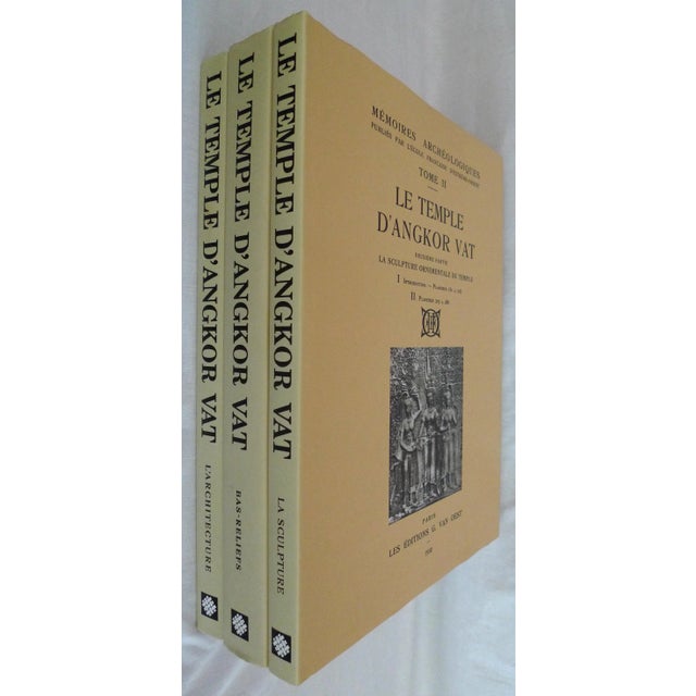 1990s Illustrated Volume Set, Louis Finot's Le Temple d'Angkor Vat Books (Limited Edition Reprint) - Set of 3 For Sale - Image 4 of 11