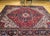 Red Vintage Persian Heriz Rug, Hand-Knotted Wool, Geometric Medallion Pattern, Red & Navy, 8x11 For Sale - Image 8 of 10