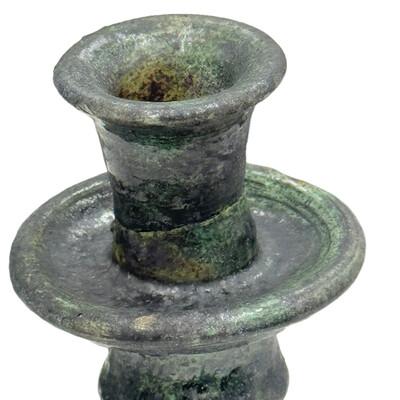 Moroccan Tamegroute Glazed Candlestick Holder For Sale - Image 9 of 9