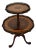 1930 French Louis XV Walnut & Satinwood Inlaid 2 Tier Side Table / End Table For Sale