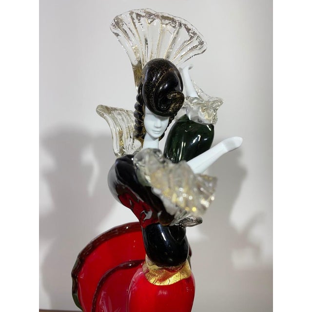 Venetian Murano Glass Flamenco Dancer Figurine, 1950 For Sale - Image 11 of 17