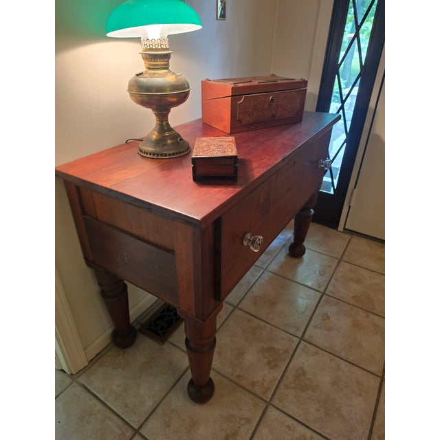 American Antique Early 19th Century American Country Solid Cherry One-Drawer Work Table For Sale - Image 3 of 10