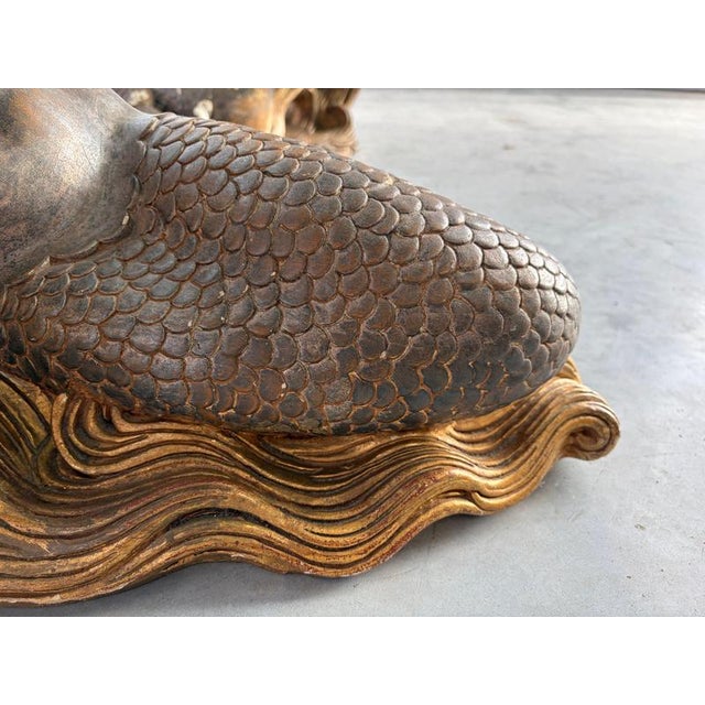 1960s Vintage Gilt Wood Mermaid Coffee Table, Italy, 1960s For Sale - Image 5 of 14