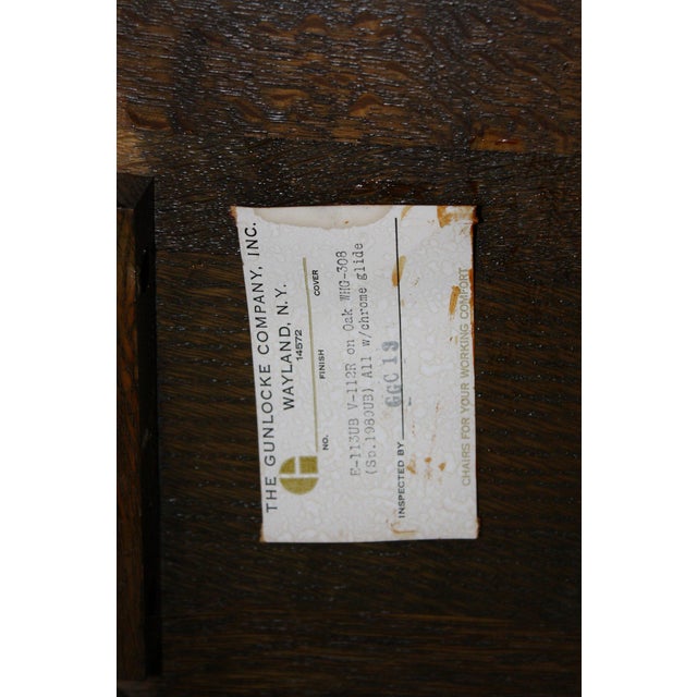 Mid 20th Century A Wonderfull Pair of Historic Gunlocke Company MCM Oak Armchairs For Sale - Image 15 of 16