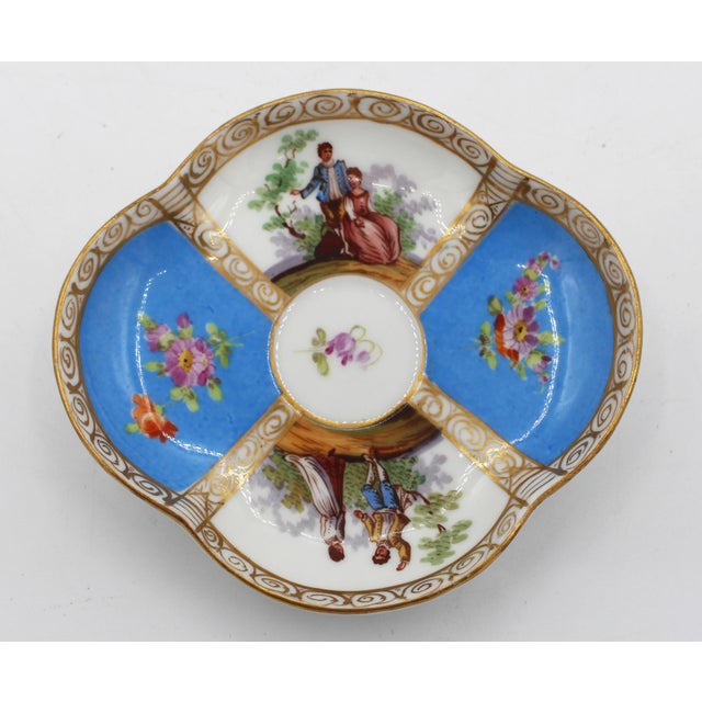 Late 19th Century Circa 1888-1916 Richard Klemm, Dresden Quatrefoil Demitasse Cup & Saucer For Sale - Image 5 of 11