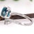 Metal 3.7ct Blue Zircon Ring With Natural Diamond Accents: Solid 14k Gold - Pear Cut, Size 6.75 For Sale - Image 7 of 7