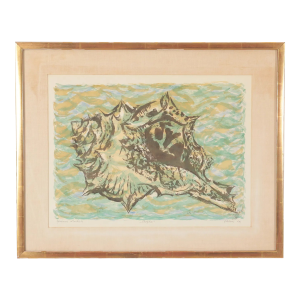 Ivo Grbic's "Skoljka" (Shell) Artists Proof Gilt Framed