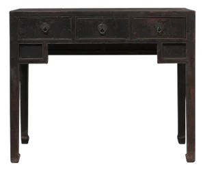 Three Drawer Black Elm Desk