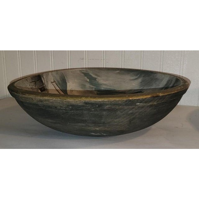 Folk Art 19thc Scenic Hand Painted Butter Bowl For Sale - Image 3 of 5