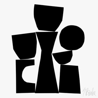 Cocktail Party in Black and White Fine Art Print 36" X 36" by Liz Roache For Sale