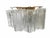 Elegant set of six vintage Italian wall sconces, featuring a refined gold-plated metal frame and thick clear glass...