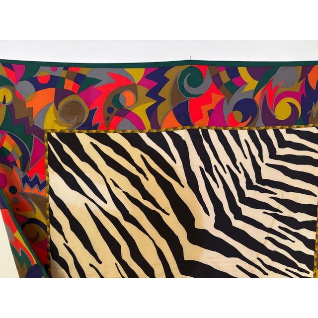 Perry Ellis Silk Scarf Rolled Hem 1980s 35" X 35" For Sale - Image 9 of 12