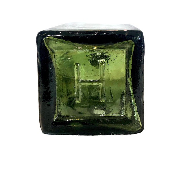 19th-Century Three-Piece Dark Green “Case Gin” Glass Bottle Collection For Sale - Image 9 of 9