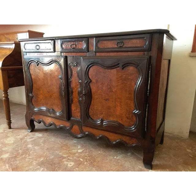 Mid-Century Modern Antique Louis XV Style Carved Elm Sideboard For Sale - Image 3 of 9