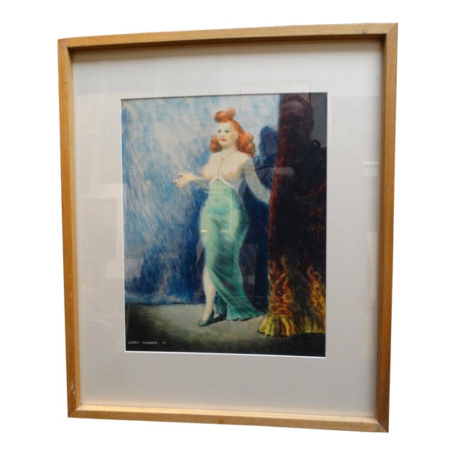 Mid 20th Century Portrait Mixed-Media Painting of Betty Jane Rowland - Elmer Plummer, Framed For Sale