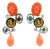 Zoe Coste Faux-Coral and AB Crystal Dangle Earrings For Sale