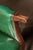 Vintage Green Vinyl Clamshell Armchair For Sale - Image 11 of 13