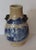 19th Century Chinese Blue & White Crackle Glaze Porcelain Landscape Decoration & Foo Dog Handle Vase For Sale - Image 4 of 11