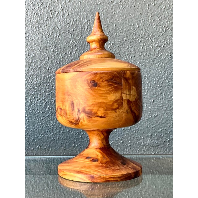 Vintage Turned Wood Lidded Box For Sale In West Palm - Image 6 of 12
