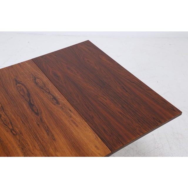 Wood Vintage Extendable Rosewood Dining Table in Chrome and Wood, 1960s For Sale - Image 7 of 14