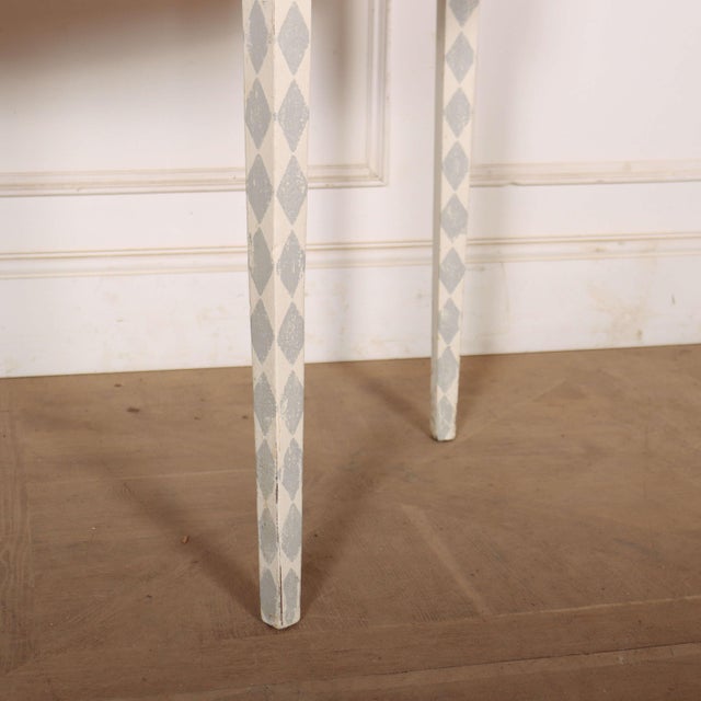 Swedish Painted Demi-Lune Console Table For Sale - Image 5 of 8