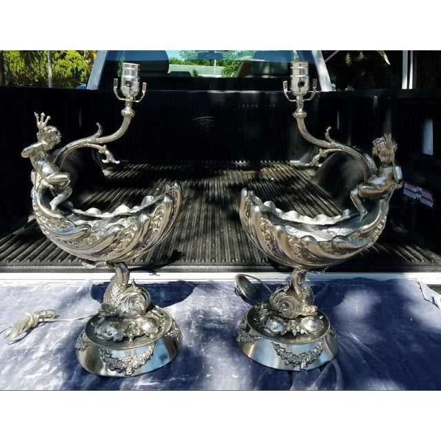 1960's Vintage Putti & Triton Nautical Lamps- A Pair For Sale - Image 12 of 12