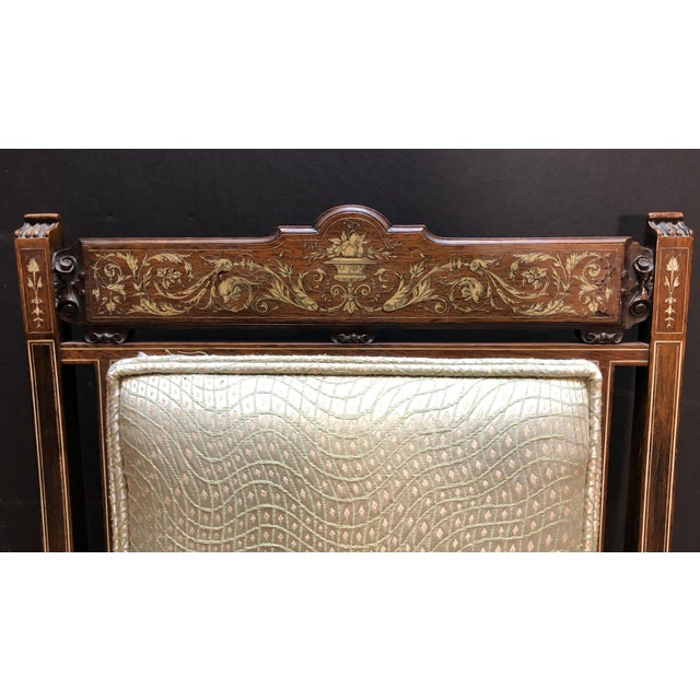 Mid 19th Century Inlaid Marquetry and Rosewood Library Chair For Sale - Image 4 of 9